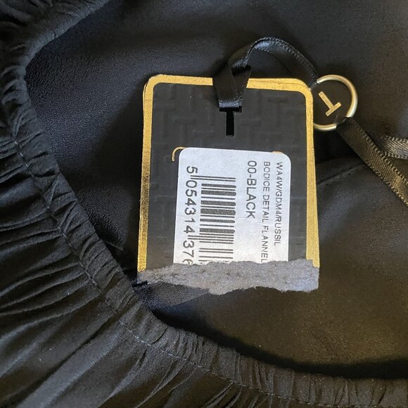 NWT Ted Baker Black Pleated Cap Sleeve Cocktail Dress With Back Zip Decor Size 4 - Picture 9 of 13